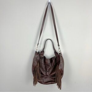 Sundance Soft Pebbled Leather Fringe Purse Handbag